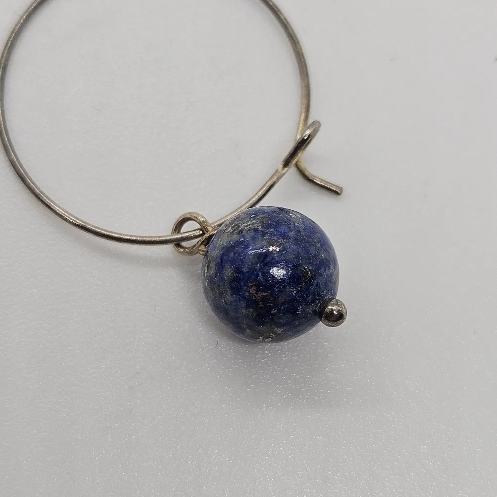 set of five wine charms with multicolor stone beads